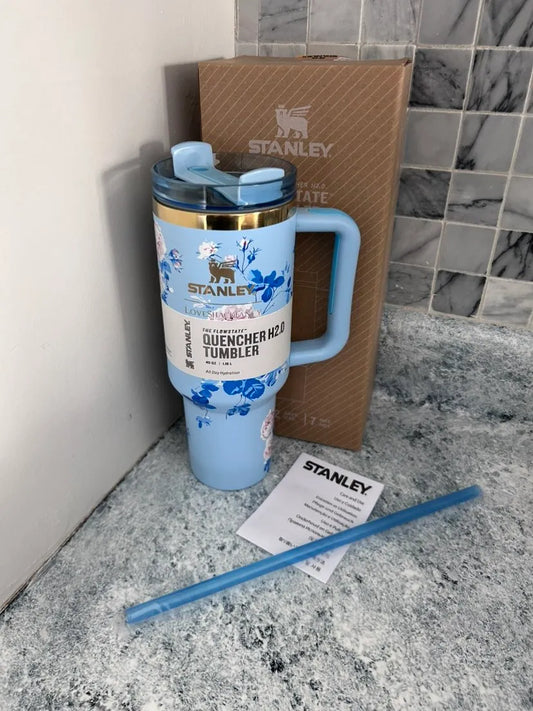 Stanley 40 Oz Tumbler Blue Engraved