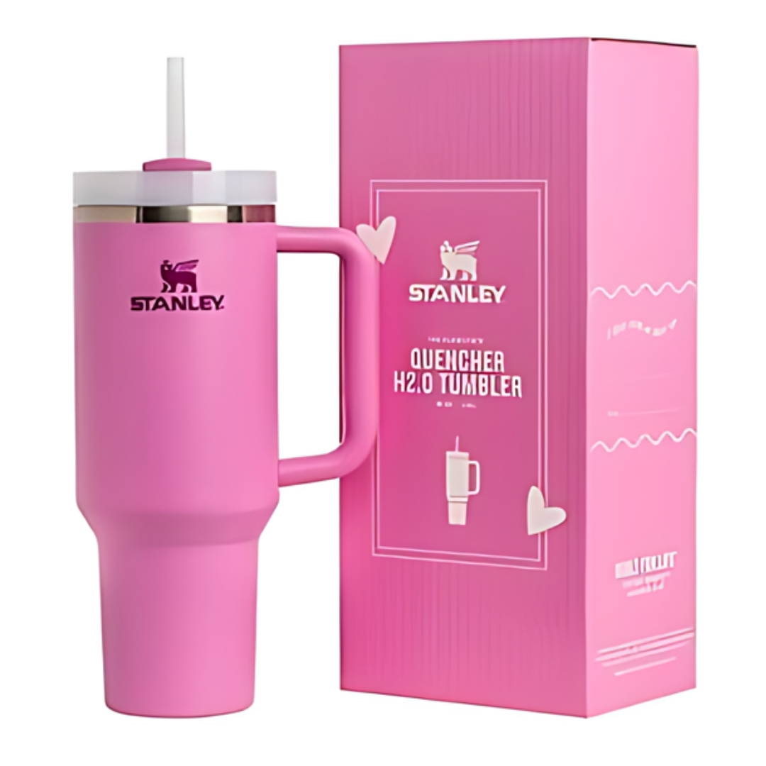 Pink Stanley 40 oz Tumbler Cup Quencher